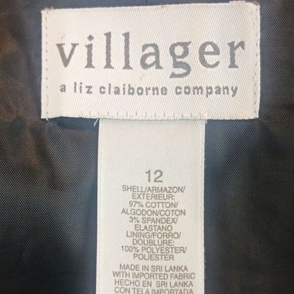 Villager Liz Claiborne Co. Black & White floral jacket/ blazer sz 12 Whimsigoth - Picture 9 of 10